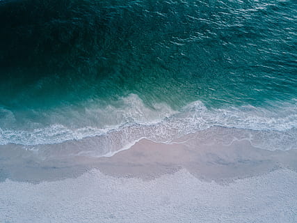 beach, blue, foams, gray, green, pink, sand, sea, shore, summer HD wallpaper