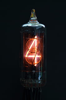 nixie, tube, indicator, vacuum, digit, glass, electronic, display HD wallpaper