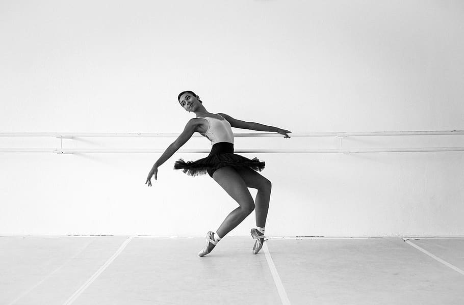 Ballet Dancer, black and white, black-and-white, dancing, person
