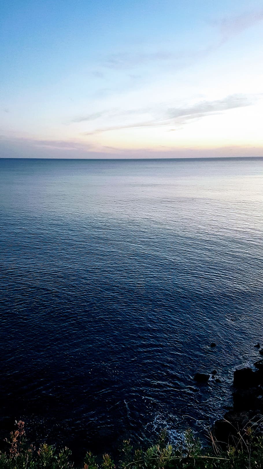 View of Blue Ocean, clouds, coast, daylight, horizon, outdoors HD wallpaper