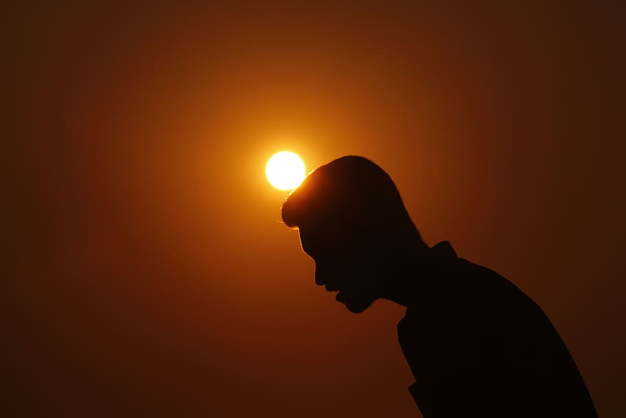 sunset, shadow, shadow man, evening, outdoor, sunlight, nature HD wallpaper