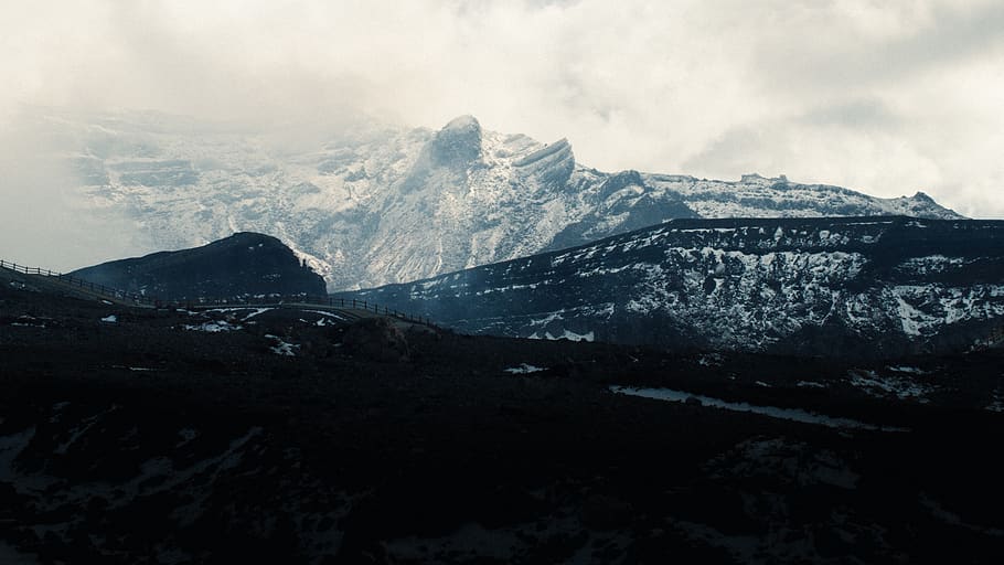mountain, nature, winter, snow, mist, white, cold temperature HD wallpaper