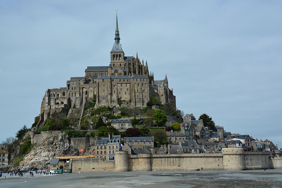 mont, saint, michel, normandy, france, abbey, island, monument HD wallpaper