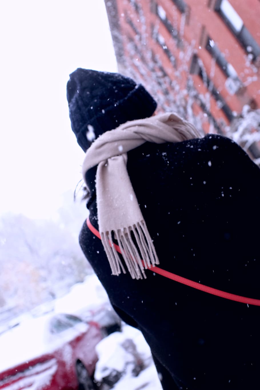 cold, winter, snow, scarf, fashion, pink, camel, color, colors HD wallpaper