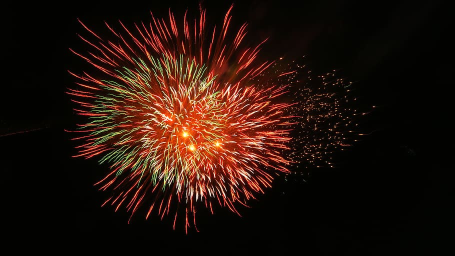 fireworks, boom, lights, night, illuminated, firework display HD wallpaper