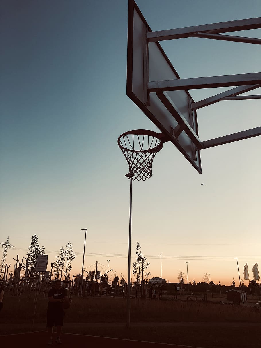 HD wallpaper: basketball court during