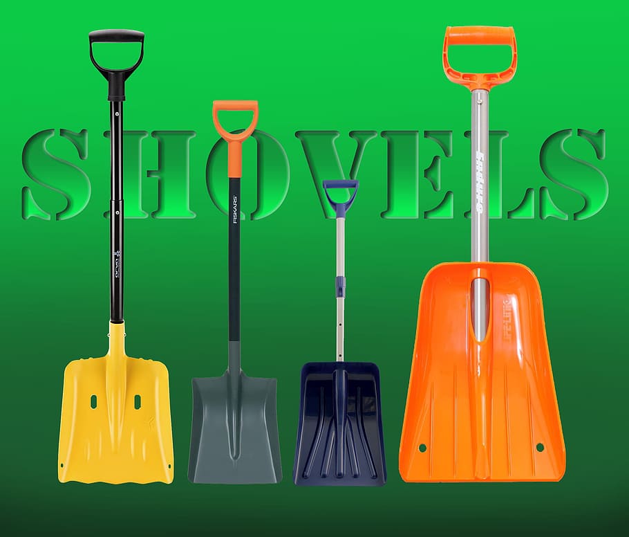 shovel, different, kind, object, plastic, green color, yellow HD wallpaper