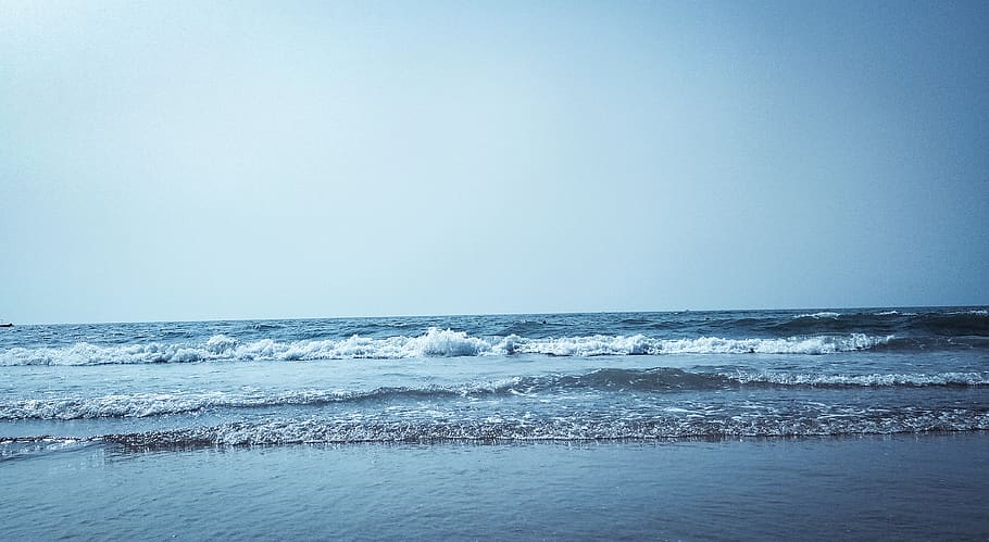 Calm Water on Seashore at Daytime, beach, horizon, mobilechallenge HD wallpaper