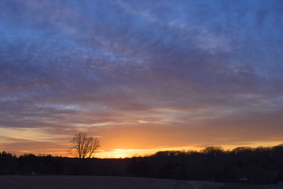 sunset, atmosphere, evening, twilight, sky, night, mystical HD wallpaper