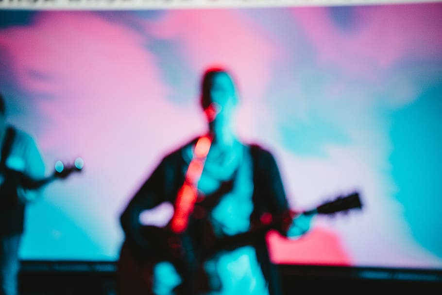 man playing guitar screengrab, lighting, indoors, auto post production filter HD wallpaper