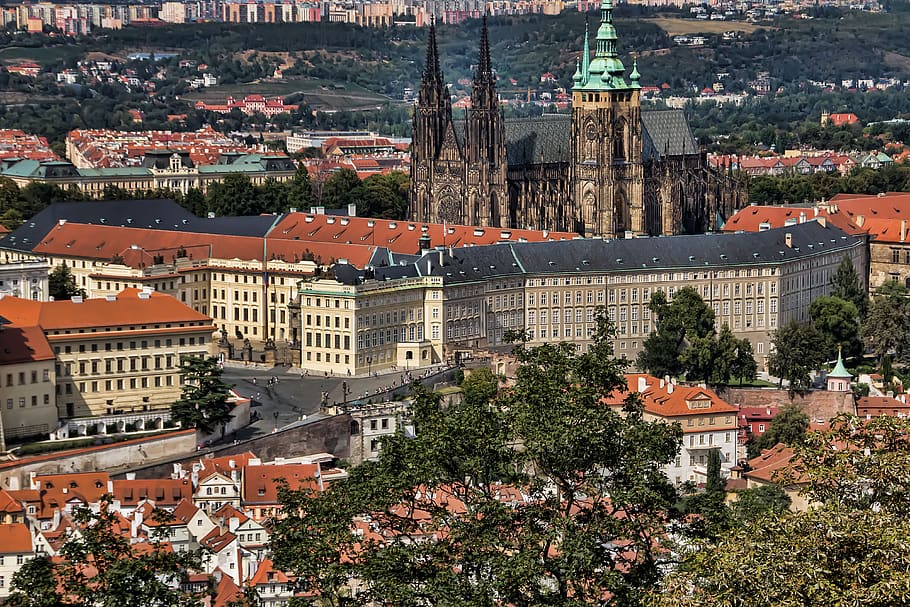 prague, hradcany, czech, view, historically, cathedral, architecture, HD wallpaper