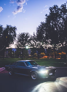 A parked hot rod., classic car, vintage, mustang, muscle car HD wallpaper