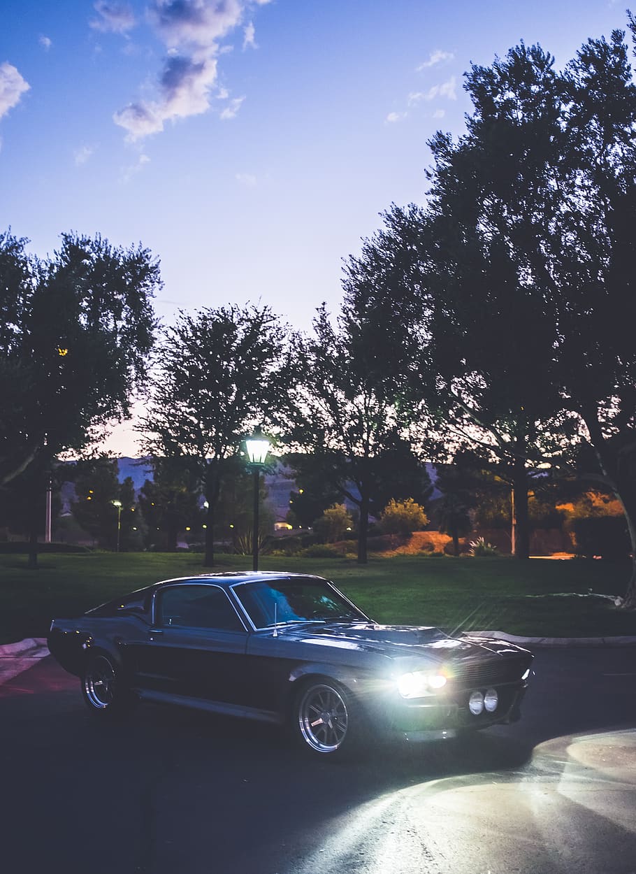 A parked hot rod., classic car, vintage, mustang, muscle car HD wallpaper