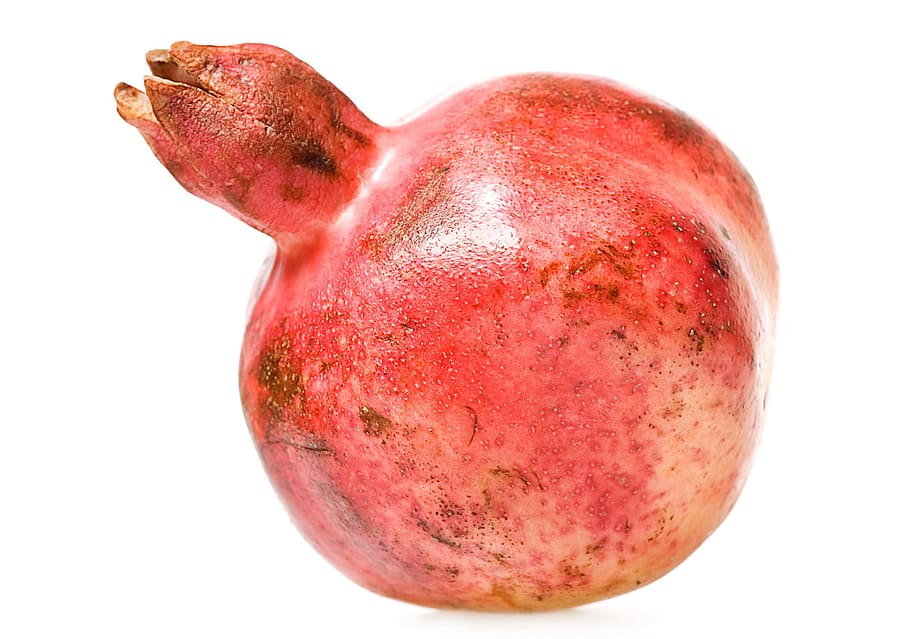 pomegranate, fruit, white, background, photography, closeup HD wallpaper