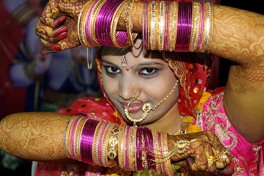 HD wallpaper: indian bride, bride make up, dulhan, female bride, make-up |  Wallpaper Flare