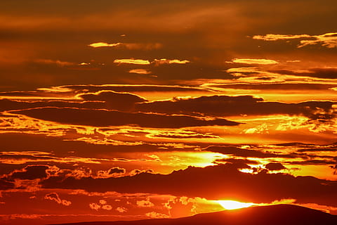 sunset, sky, clouds, mood, abendstimmung, twilight, evening sky HD wallpaper