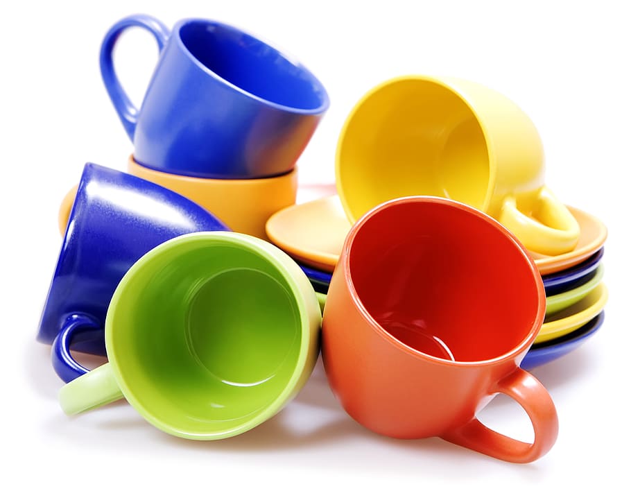 cup, cups, white, isolated, nobody, copy, view, coffee, beverage HD wallpaper