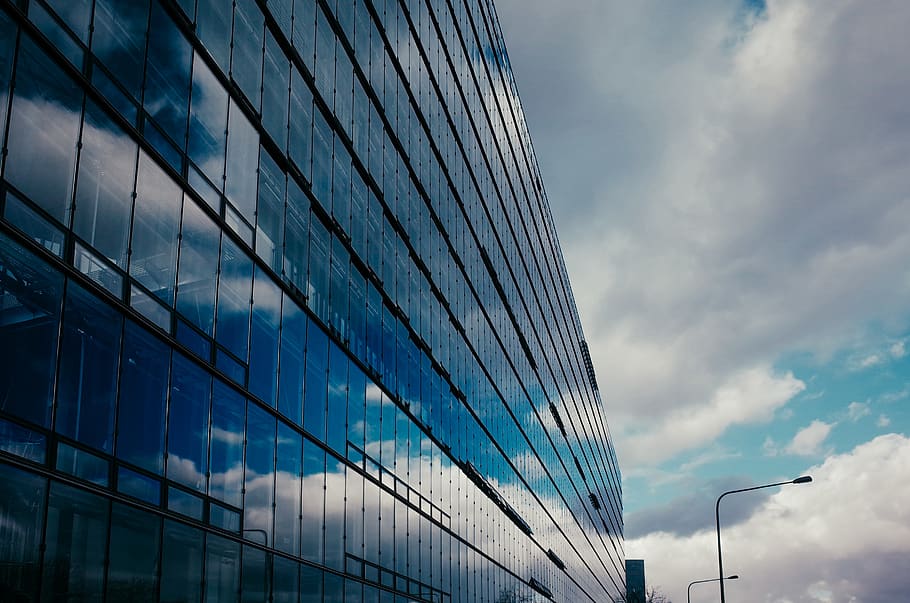sky, blue, mirror, cloud, structure, architecture, cloud - sky HD wallpaper