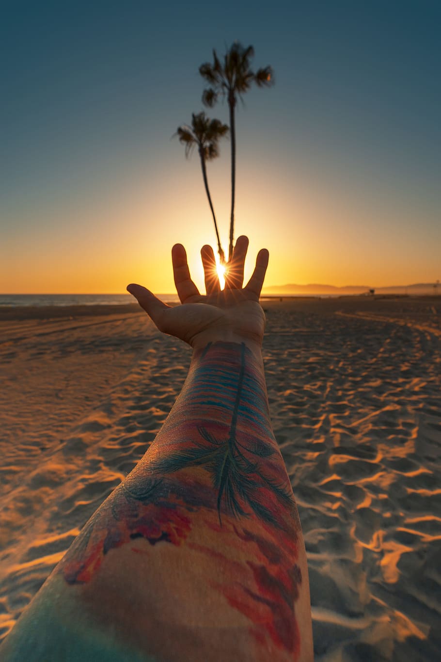 AI Image Generator Small palm tree finger tattoo