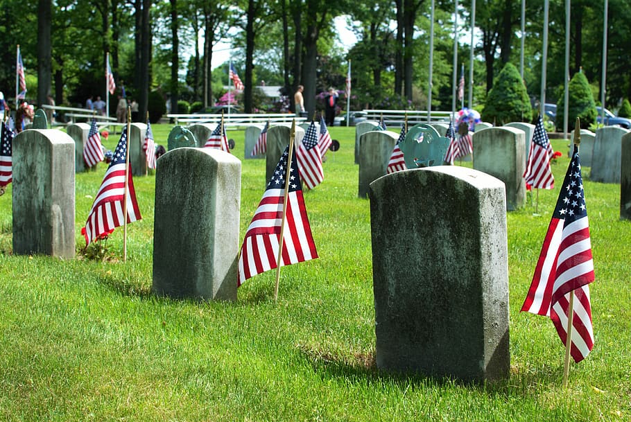 cemetery, flag, usa, soldier, grave, memorial day, american flag, HD wallpaper