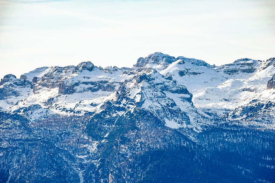 snow-covered mountain, outdoors, nature, ice, mountain range HD wallpaper