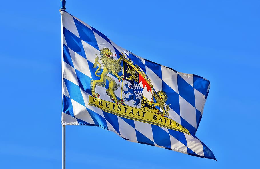 flag, bavaria, bavarian, flutter, diamond, white blue, argyle pattern, HD wallpaper