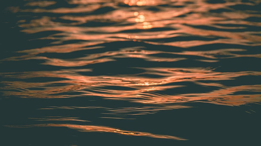 body of water with sunlight, texture, glow, ocean, sea, sunset HD wallpaper