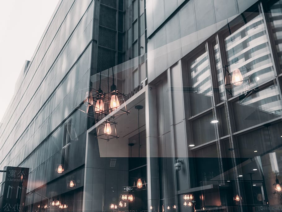 building, space, light, glass, sea, old, building exterior HD wallpaper