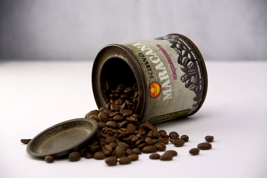 coffee, old, the drink, container, grains, caffeine, cafe, indoors HD wallpaper