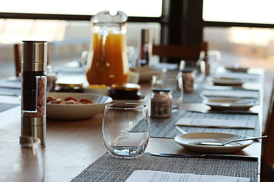 breakfast, banquet, catering, table, meal, restaurant, serving HD wallpaper