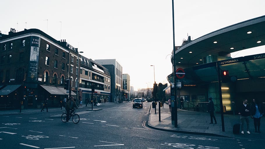 london, united kingdom, blackfriars road, bicycle, bike, traffic light, HD wallpaper