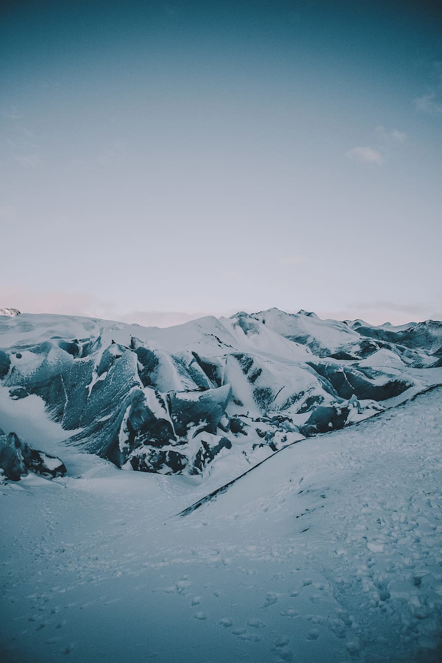 snow-covered mountain range, landscape, view, iceland, winter HD wallpaper