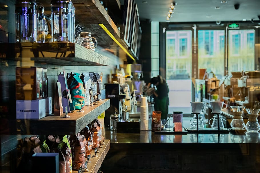 human, person, shelf, pub, bar counter, restaurant, shop, cafe HD wallpaper
