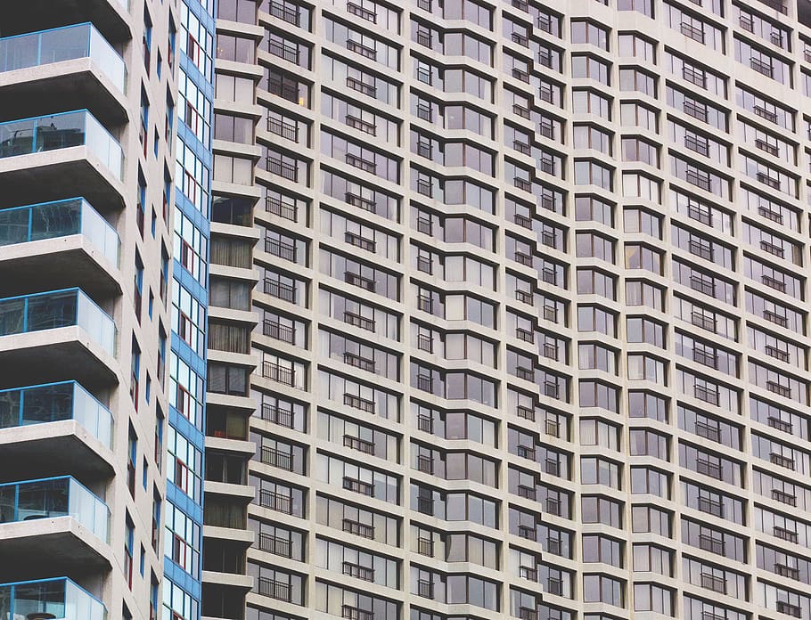 beige high-rise building, skyscraper, toronto, canada, waterfront condos HD wallpaper