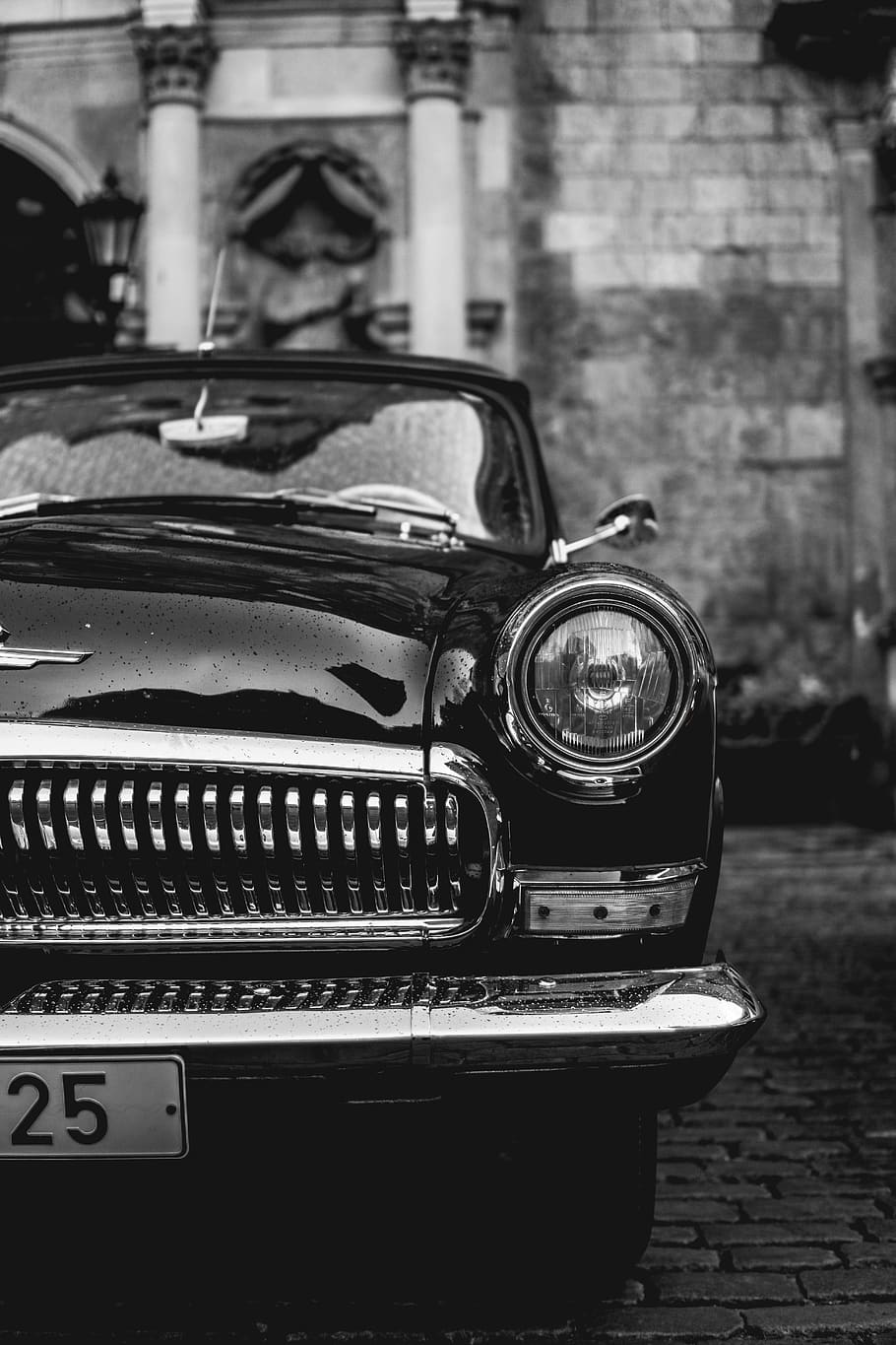 classic black vehicle, retro styled, land vehicle, mode of transportation HD wallpaper