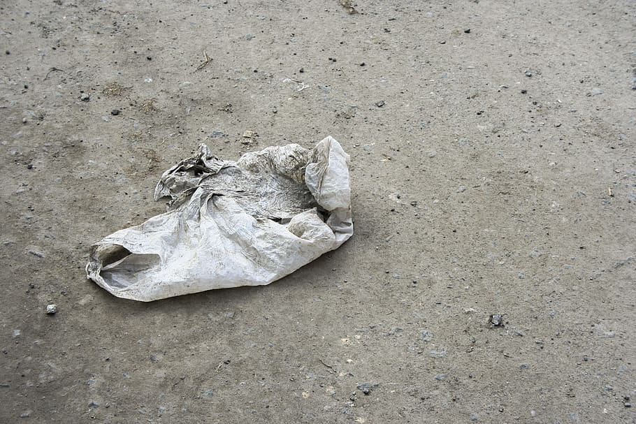 white plastic bag on gray surface, no people, day, high angle view HD wallpaper