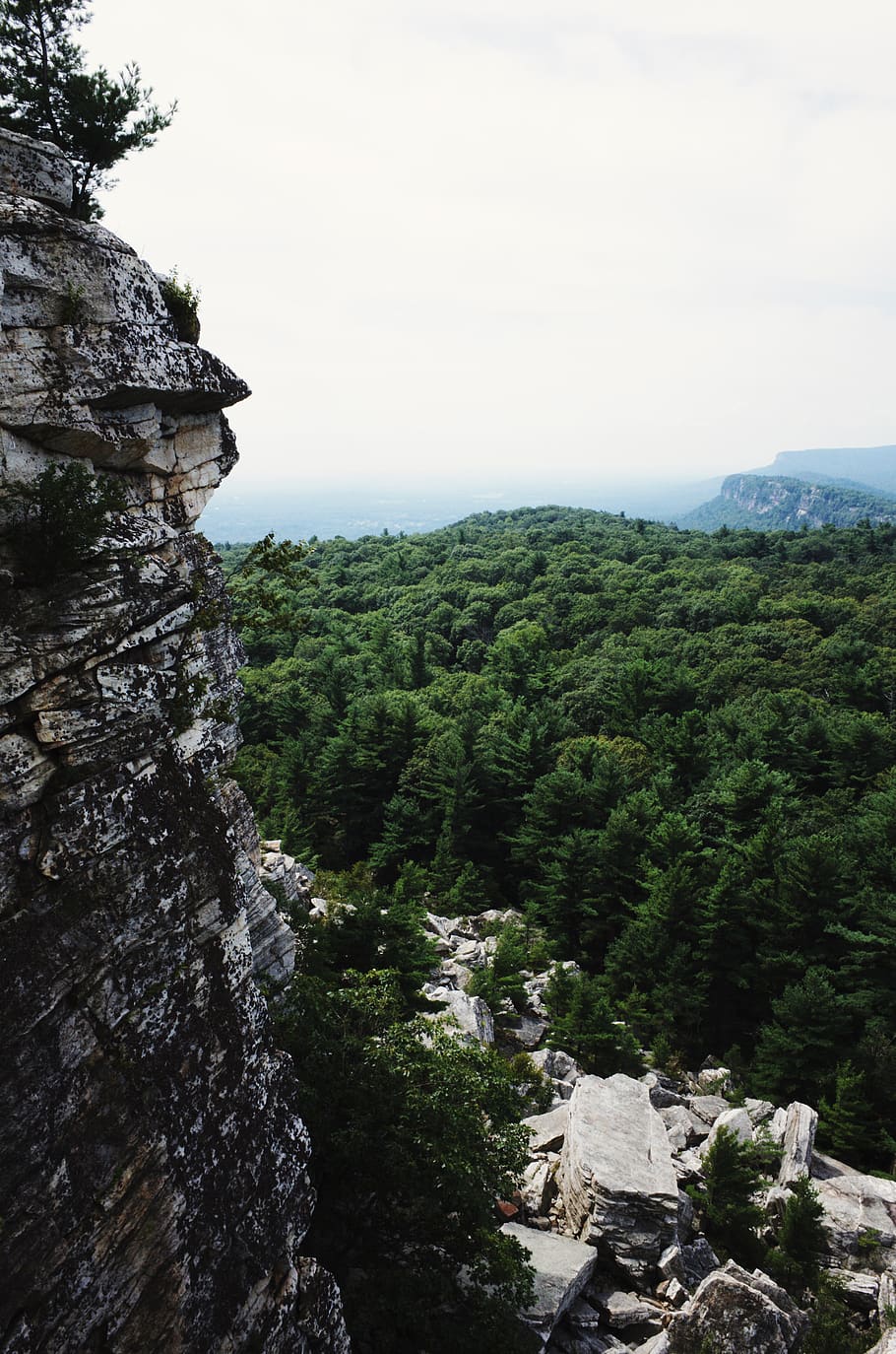 mountain cliff, rock, outdoors, tree, forest, nature, mohonk mountain house HD wallpaper