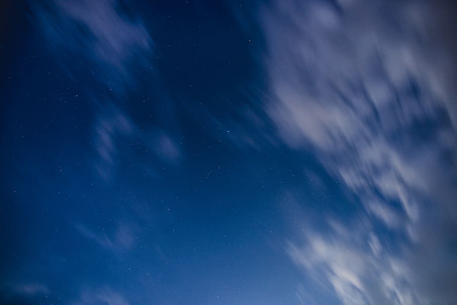 white cloud and blue sky during daytime, nature, outdoors, night HD wallpaper