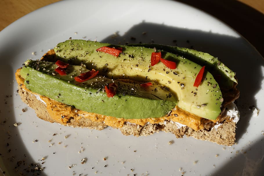 breakfast, avocado, snack, food, plate, food and drink, ready-to-eat HD wallpaper