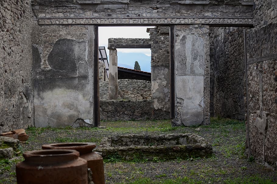italy, pompeii, ruins, bunker, building, wall, old, ancient HD wallpaper