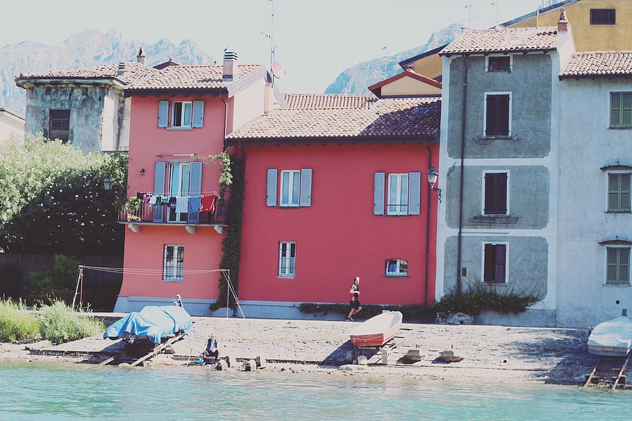italy, lake, house, lecco, pescarenico, home, building exterior HD wallpaper