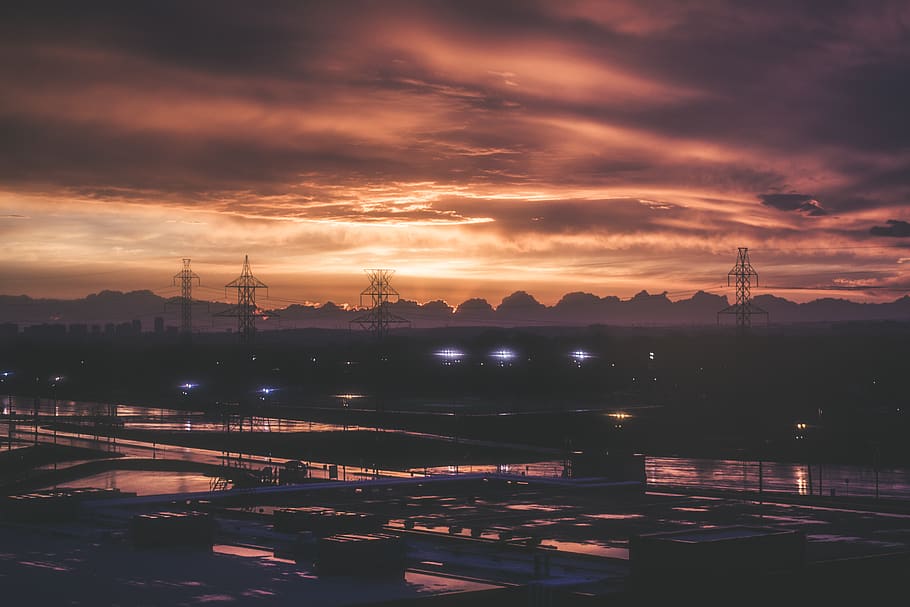 sky, cloud - sky, sunset, water, orange color, beauty in nature HD wallpaper