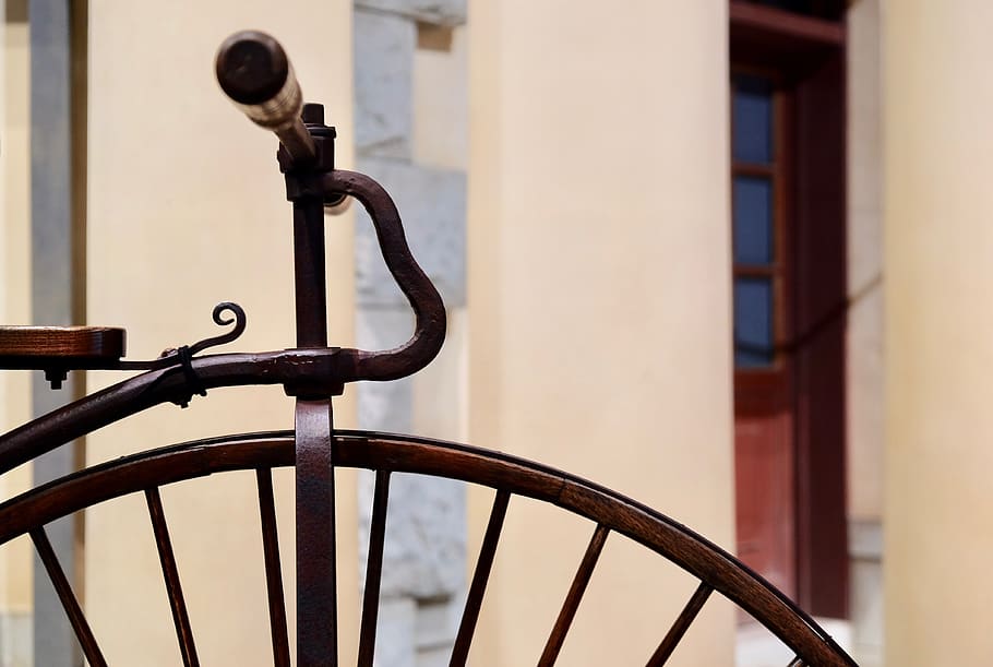 classic, bicycle, wood, old, historical, wheel, handle, saddle HD wallpaper