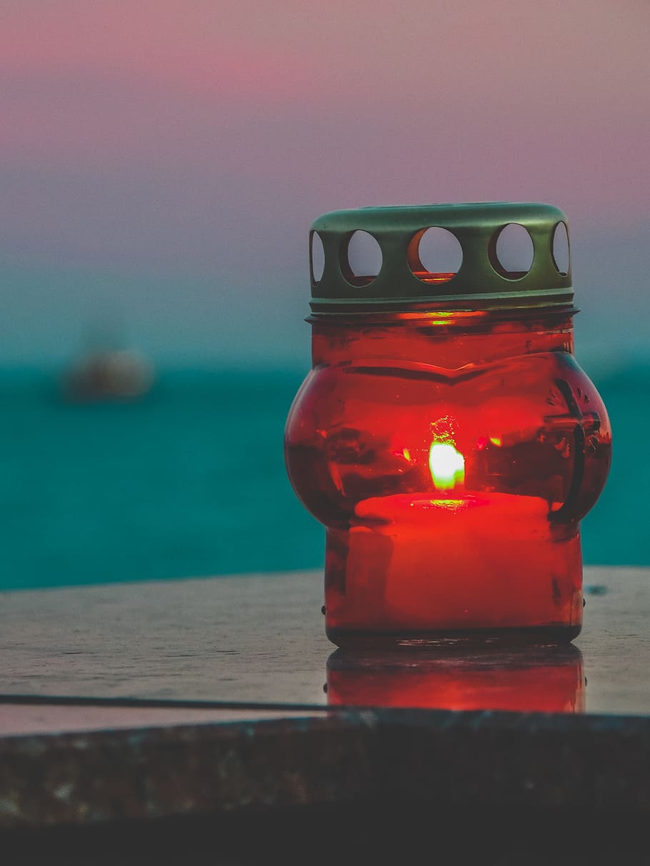 sea, water, red, table, no people, close-up, container, nature HD wallpaper