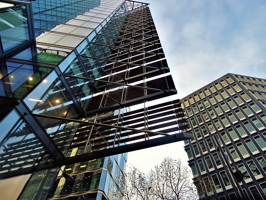 Low Angle Photography of High-rise Buildings, architectural design HD wallpaper