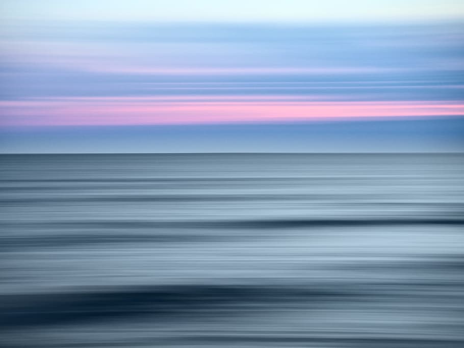 abstract, blur, motion, sea, ocean, sunset, water, seaside HD wallpaper