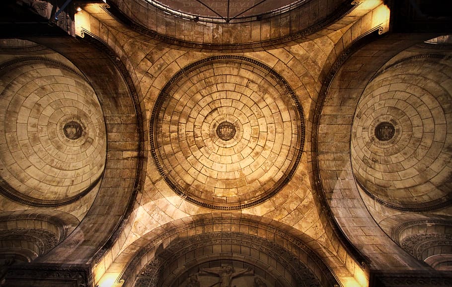 Architecture inside a French building., stormy, cloudy, church HD wallpaper