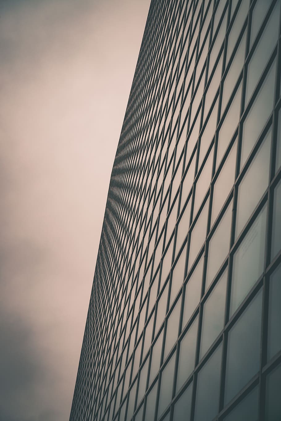 wormeye gray building, office building, banister, handrail, architecture