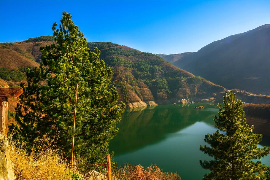 bulgaria, lake, nature, water, landscape, reflection, tree HD wallpaper