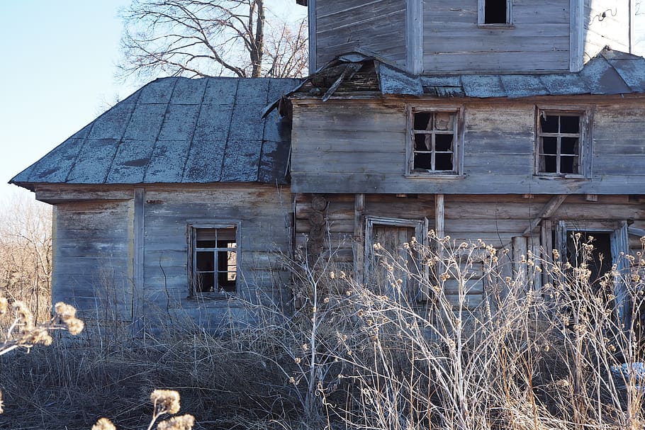 russia, ruin, wood, doors, architecture, old, wooden, wall HD wallpaper